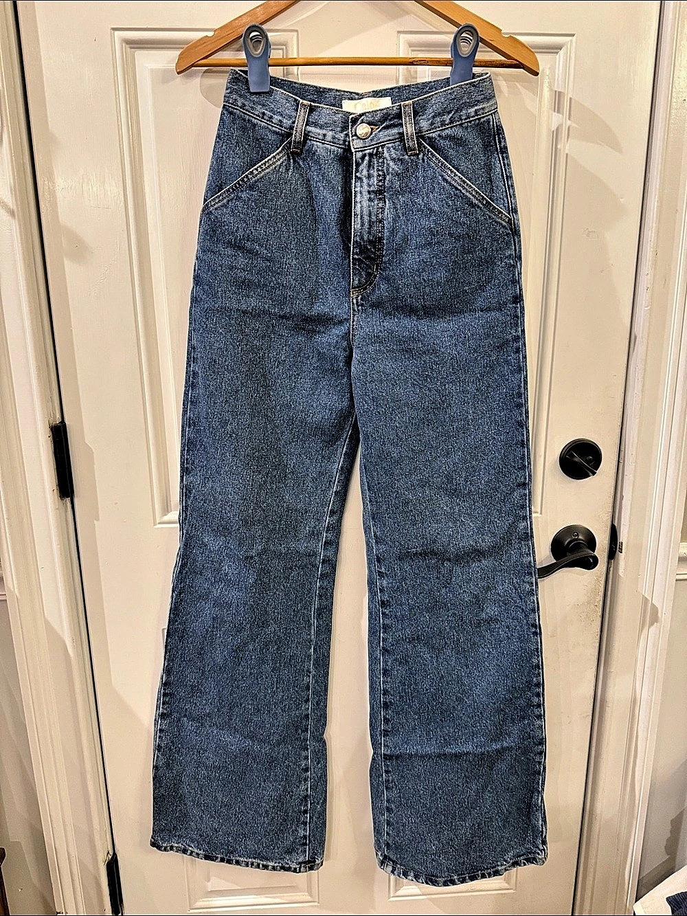 Chloé Wide Leg Jeans in Blue Waist 36 Like New